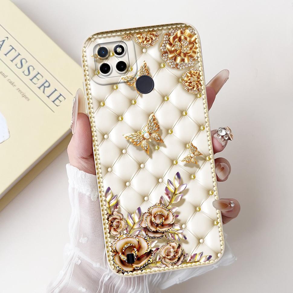 For Realme C21Y Case Luxury Painted Cover  RMX3261 RMX3263 Soft Silicone Phone Case For Realme C 21Y C21Y Coque TPU Back Cover