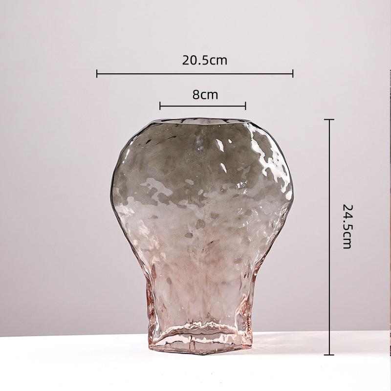 Glass Vase Golden Geometric Gradient Glass Bottle Hydroponics Terrarium Flower Vase Home Decoration Accessories