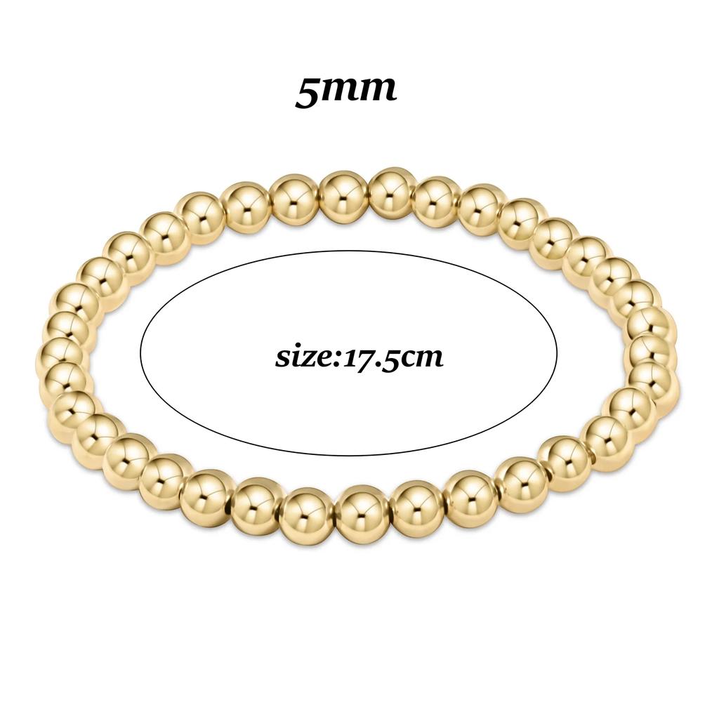 Vlen Bohemian Gold Ball Beaded Bracelet Set Handmade Fashion Chunky Statement Jewelry for Wedding Anniversary Gift
