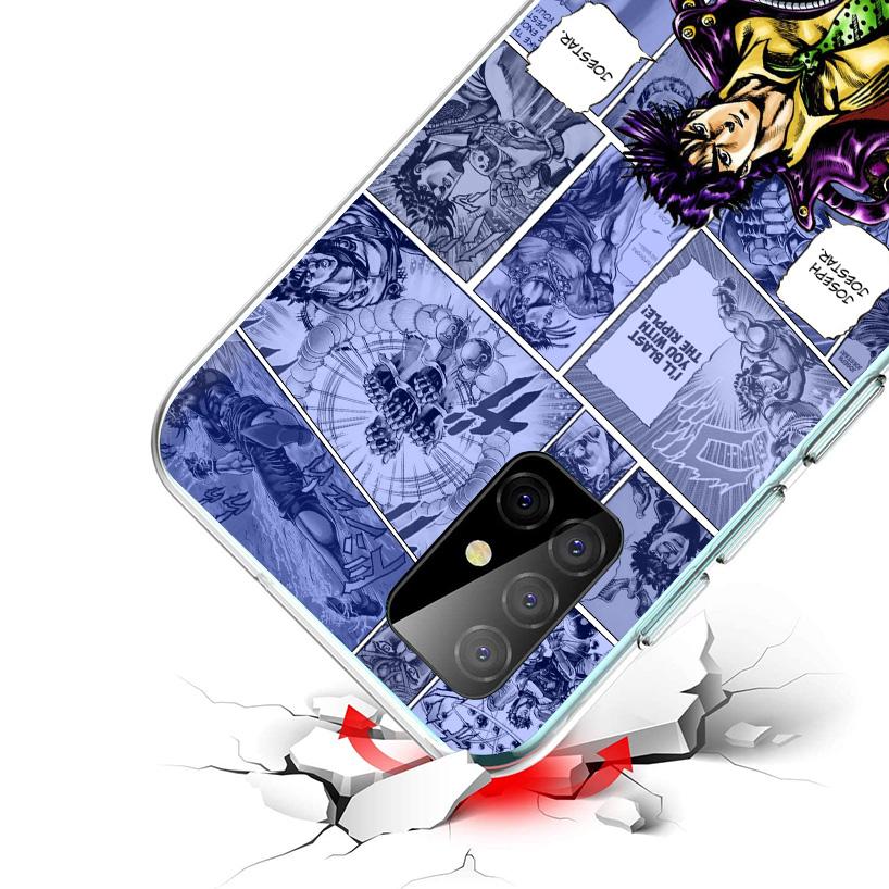 JoJo Bizarre Adventure Anime Cover Phone Case For Samsung Galaxy A12 A22 A32 A52 A72 A02S Phone Case Note 20 Ultra 10 S10 Plus A