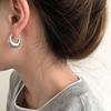 Oval Earrings with Silver Hooks and Clasps, Women's Simple and Niche Electroplated Gold Style