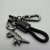 Motocycle Key Holder Leather Keychain Car Key Ring Accessories With Dinosaurs Shape Design For Gift