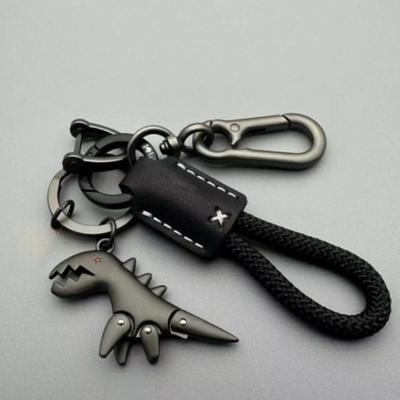 Porte-clés de Moto Porte-clés en Cuir Anneau de Porte-clés de Voiture Accessoires Avec Design en Forme de Dinosaures Pour Cadeau