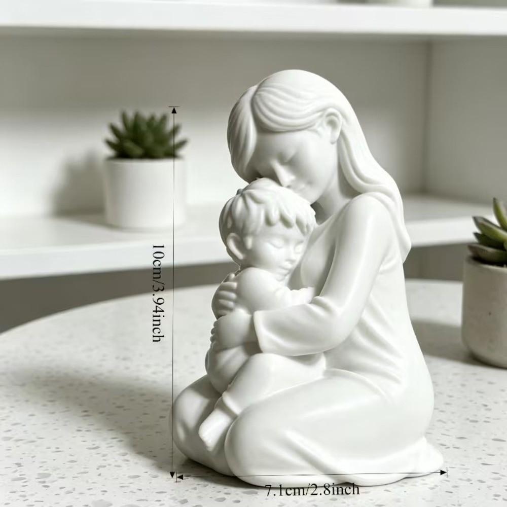 3D Printed Embracing Sculpture Minimalist Hug Art Figurine Mother and Child Sculpture Bedroom