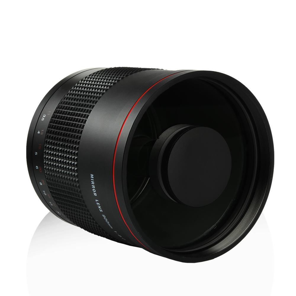 900mm F/8.0 Super Mirror Telephoto Manual Focus Lens + T2 Mount Adapter Ring For Canon Nikon Pentax Sony Olympus DSLR Camera