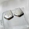 New Design Gold Color Smooth Irregular Hoop Earrings For Women Girls Metal Waterproof Chunky Wide Ear Buckle Punk Jewelry Gifts
