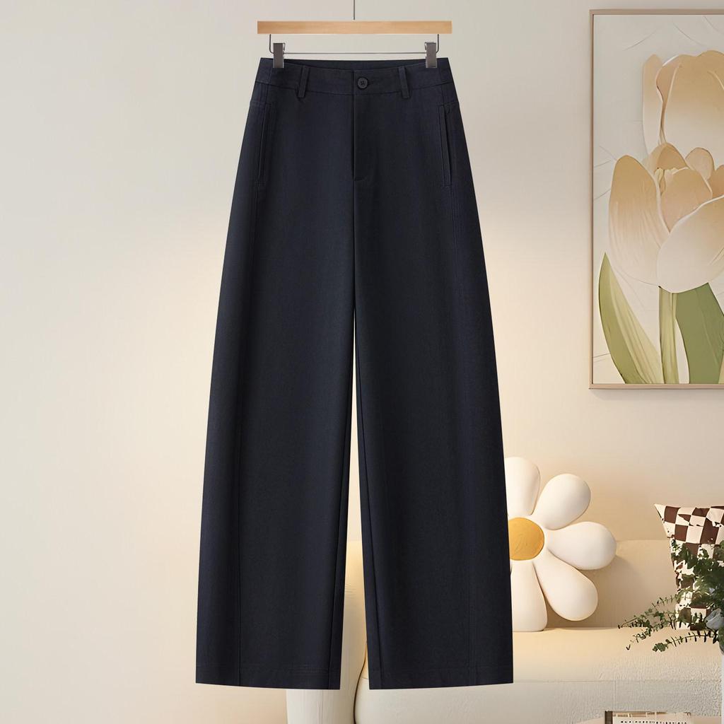 Women's Summer 2026 Casual Solid Color Loose-Fit Scythe Pants with 3D Cut
