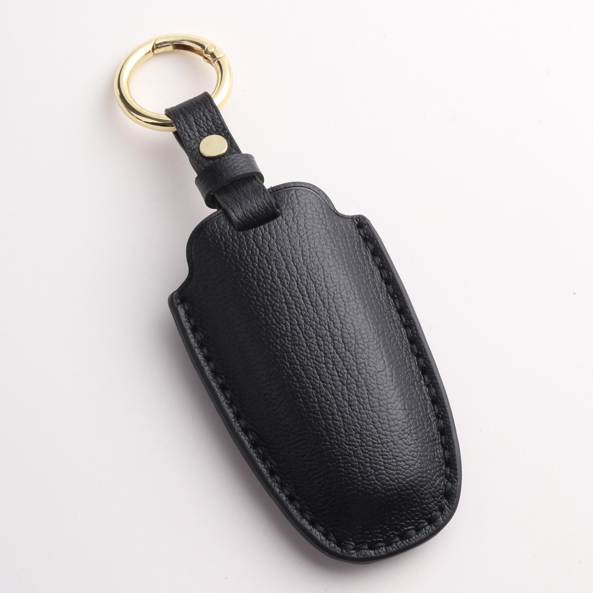 

Customized hot-selling key cover is suitable for Beijing Hyundai Motor leather pure handmade high-end key bag chain. чёрный