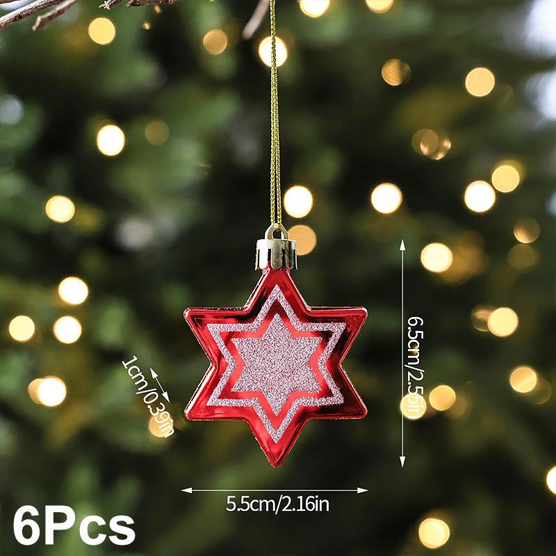 

Рождество Рождественские украшения Новогоднее украшение Звездная форма Блестящая Форма конфеты Рождественская атмосфера 6 шт.