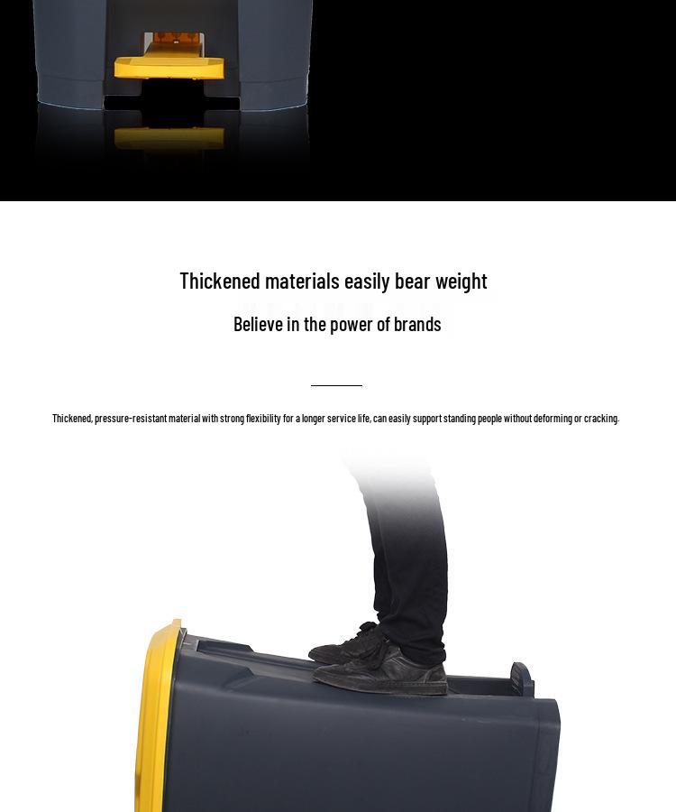 Large Outdoor Commercial Plastic Pedal Trash Can with Lid for Kitchen and Home