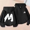 Unisex Trendy High Street M-Print Zipper Hooded Sweatshirt for Spring and Autumn