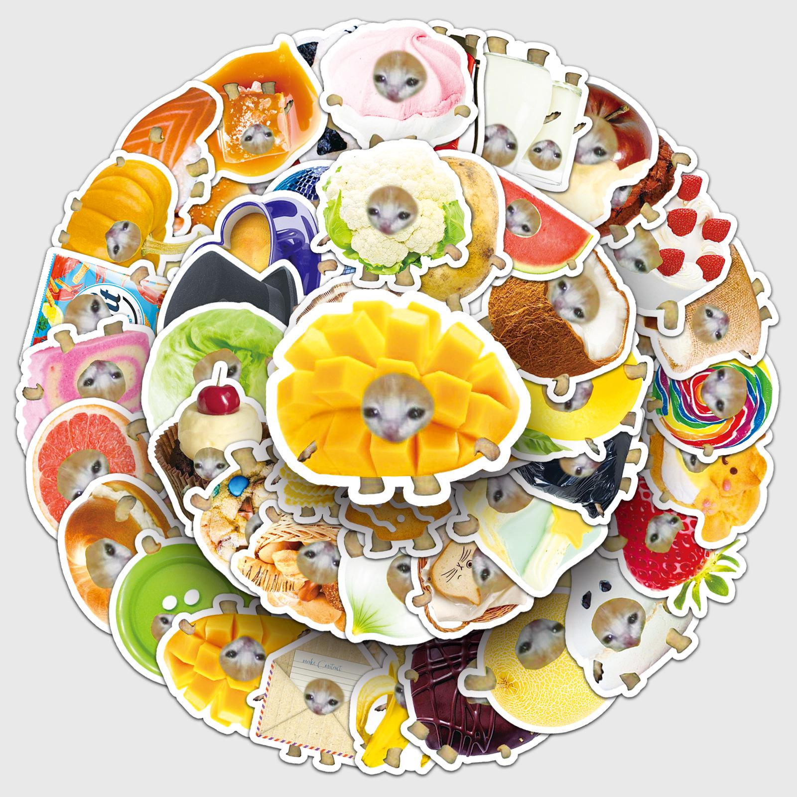

50 Hilarious Cat Face Graffiti Stickers - Fun, Creative Designs for Laptops & Decor