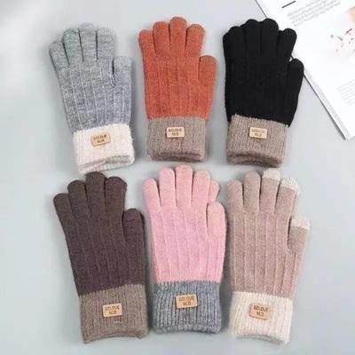 Fashion Women Winter Gloves Warm Imitation Cashmere Knitted Autumn Winter Gloves for Women Men Outdoor Skiing Gloves