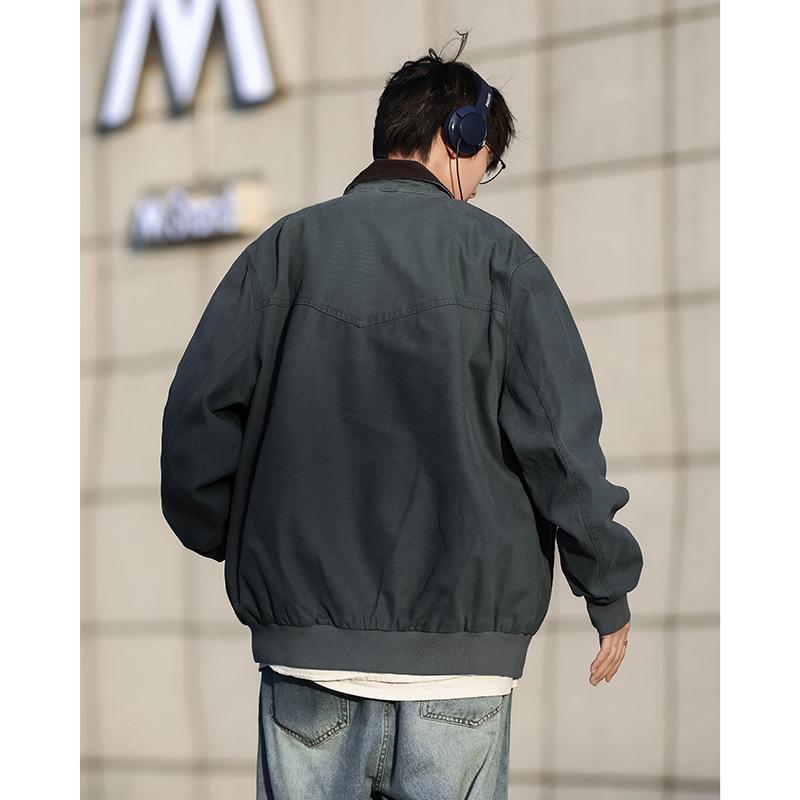 Spring and Autumn New American Cargo Jacket, Loose Men's Lapels, Versatile Men's Ruffian Jacket, Trendy Men's Clothing