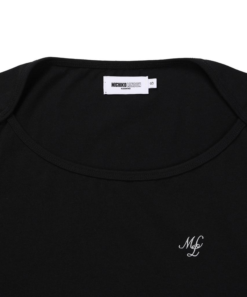 Michikoleondeonkosino Detail Shoulder T-Shirt Black