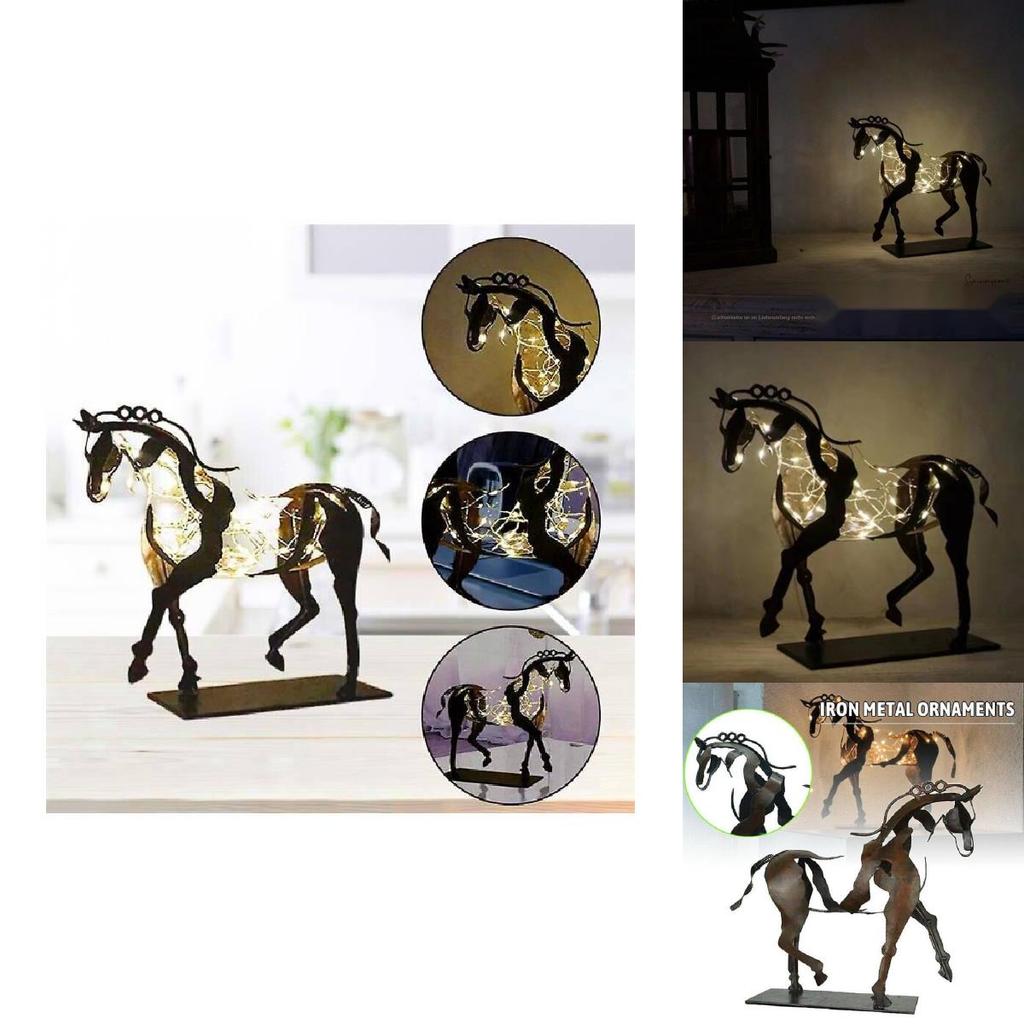 Eisen-Tierfigur mit LED-Licht für Wohnzimmer- oder Bürodekor