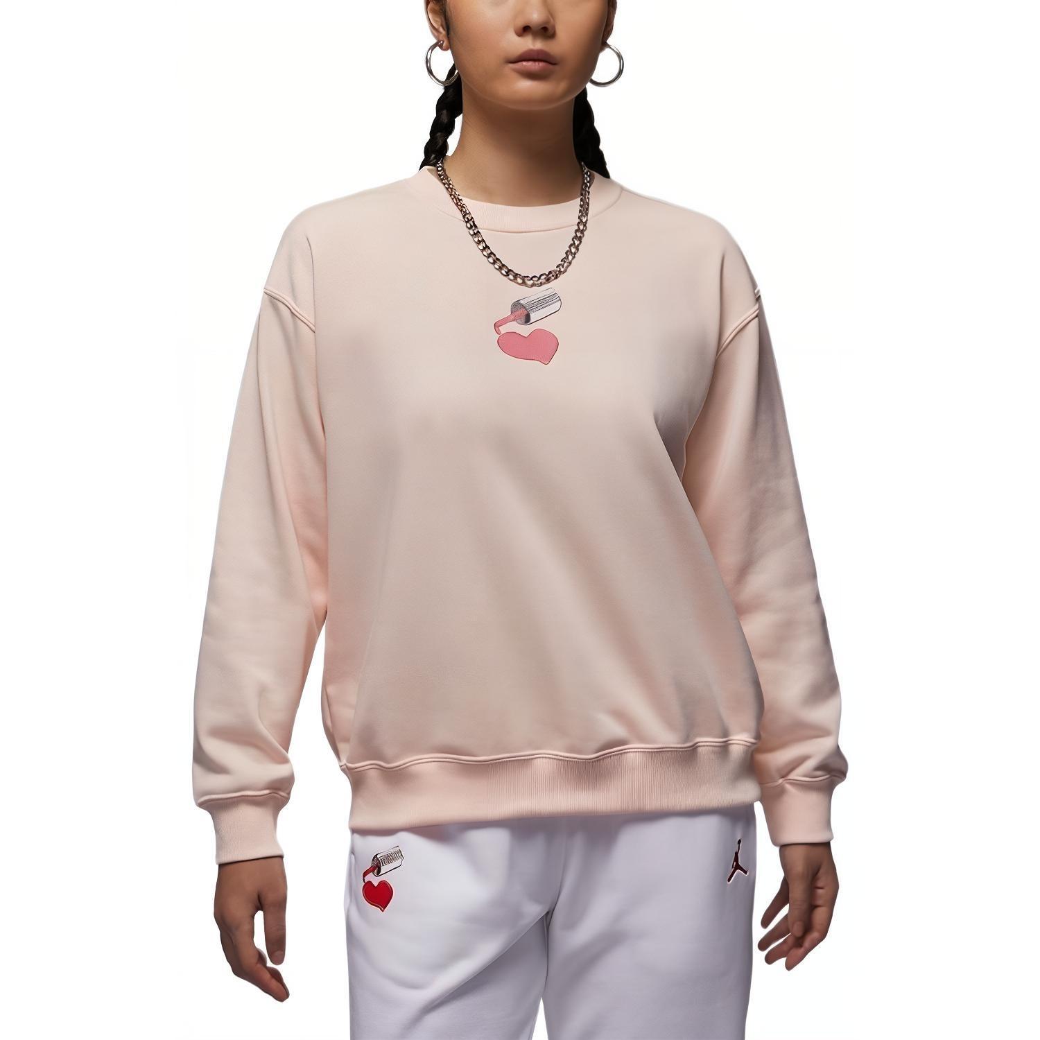 (WMNS) Air Jordan Brooklyn Fleece Crew Neck Sweatshirt Asia Sizing Guava Ice Women s HV9371-838 M