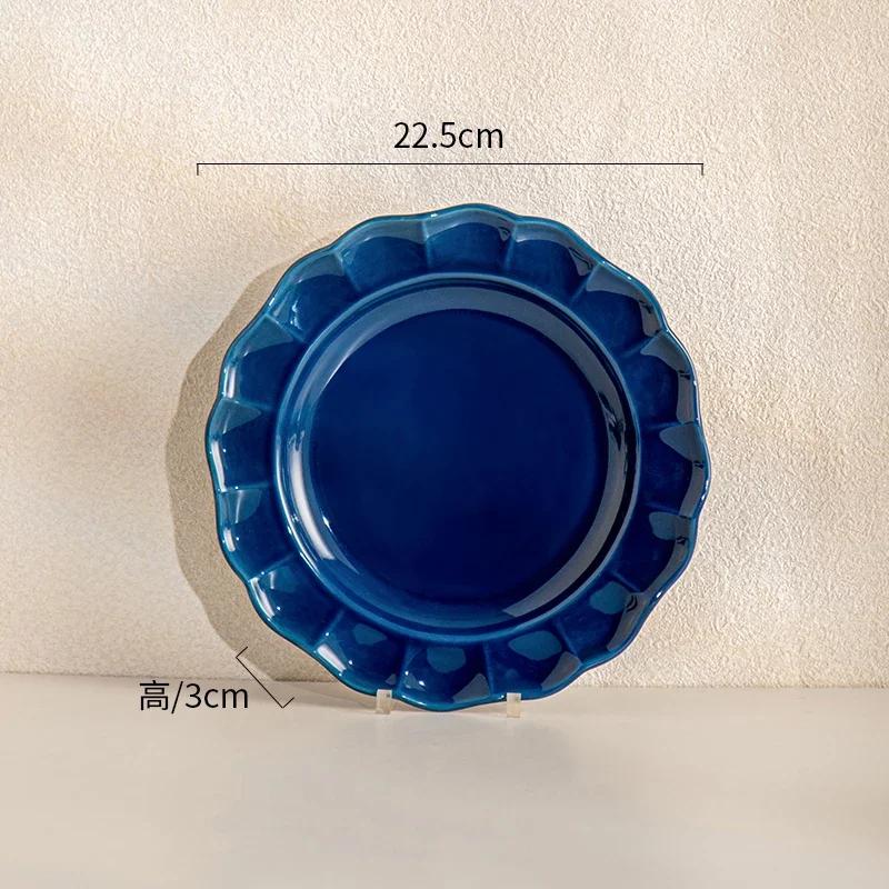Retro Creative Ceramic Plate Light Luxury Hotel Restaurant Delicious Dishes Dining Plates Modern Style Premium Tableware