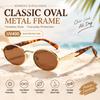 Women's Oval Metal Frame Sunglasses UV400 Full-Rim Street Style