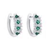 New 925 Sterling Silver Green Zircon Earrings Exquisite Earrings Suitable for Women Party Wedding Jewelry Gift