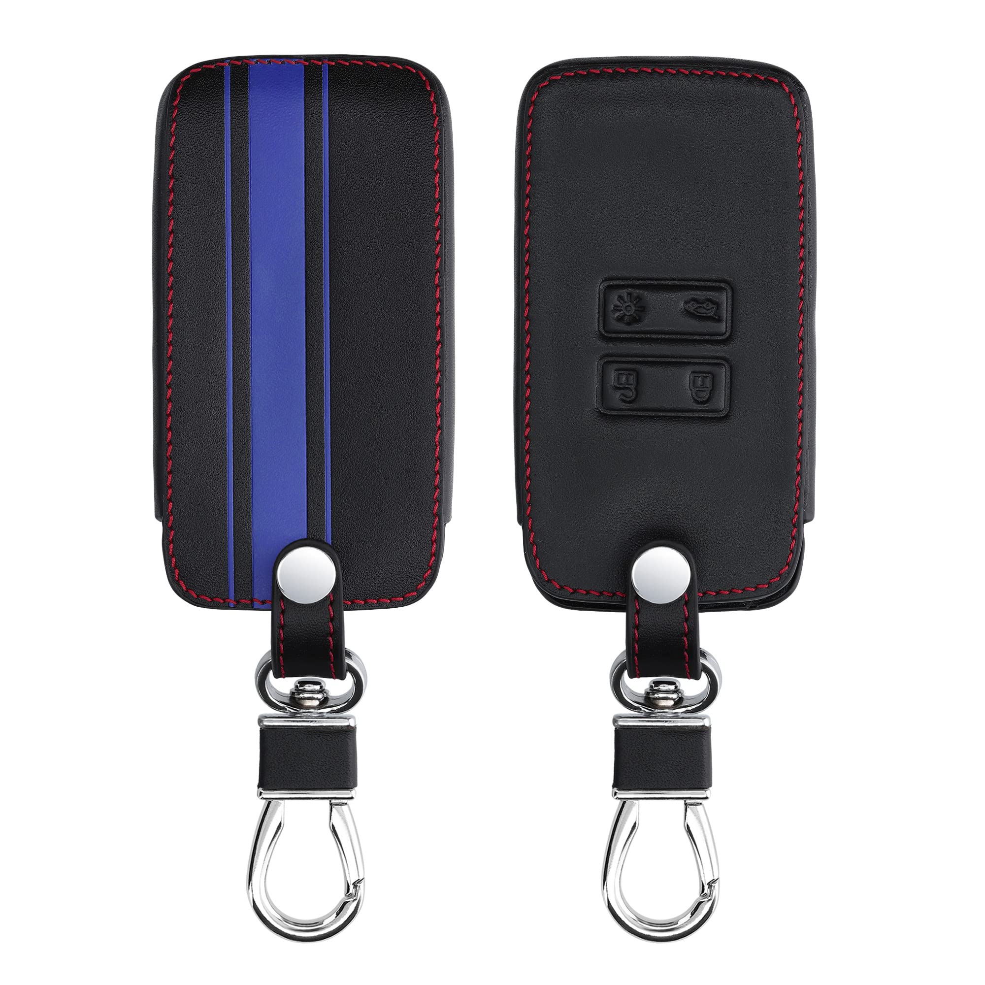 [kwmobile] Совместимо с: Смарт-ключ Renault с 4 кнопками (Только модели, совместимые с Keyless Go) Чехол для ключей - Защитный чехол для ключей - ПУ кожа, Синий/Черный
