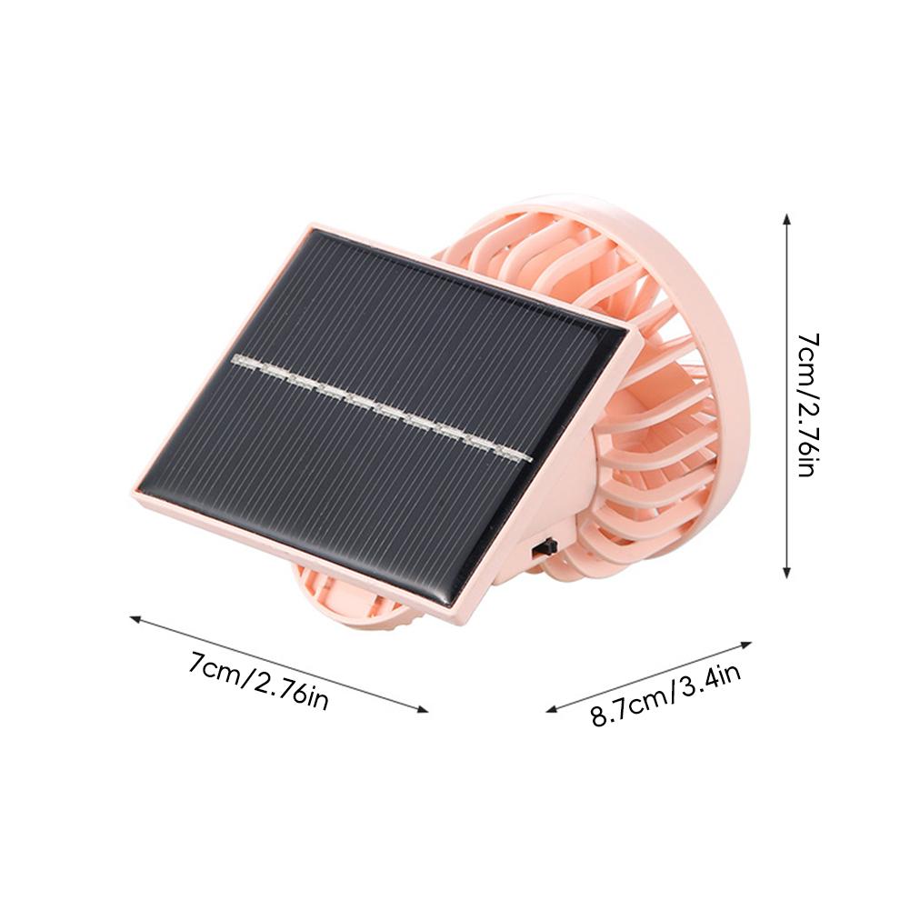 1pc Solar Powered Portable Hand Clip Fan USB Rechargeable Mini Fan Clip On Air Cooling Fan For Summer Outdoor Hiking Camping