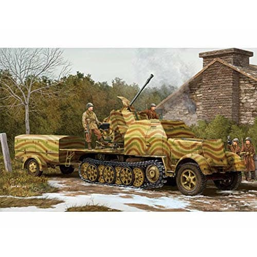 Trumpeter 1/35 scale German 8t Half-Truck with Flak 43/37mm Anti-Aircraft Gun and Trailer Plastic Model