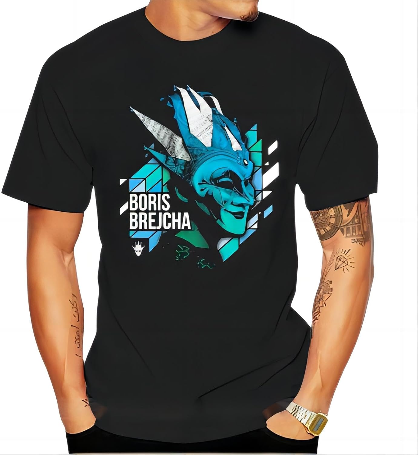 Boris Brejcha Dj T Shirt Black Short Men Cotton Tshirt Men Summer Fashion t Shirt 3XL чёрный