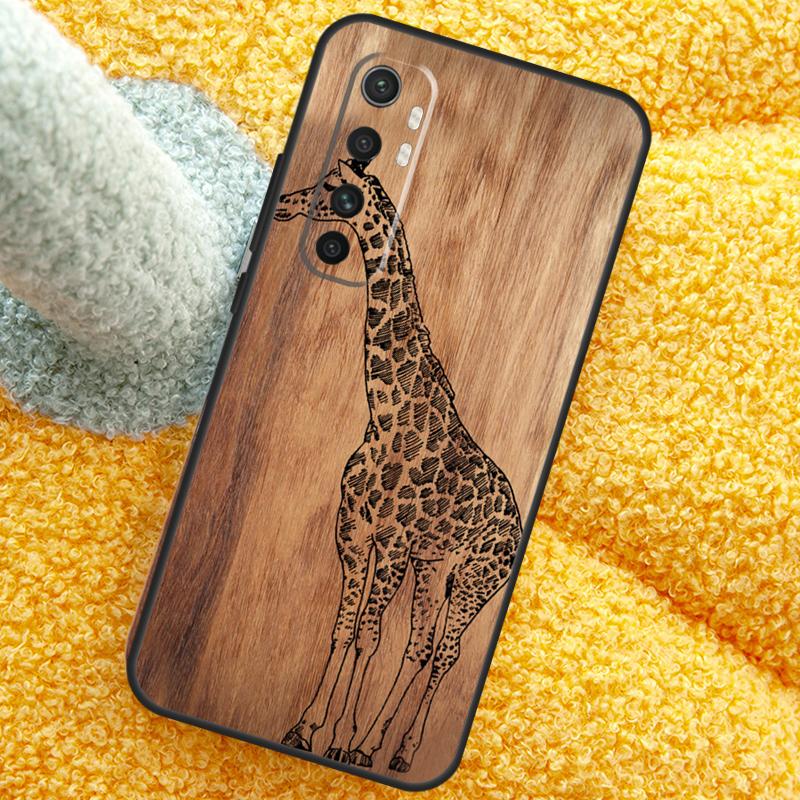 Natural Bamboo Wood Animal Print For Xiaomi Mi 11T Pro 9T 10T 11 Lite Cover Fundas For POCO F3 M3 M4 X3 Pro X3 GT NFC Case