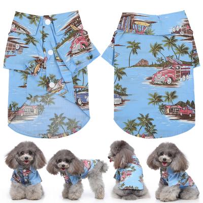 Hawaiian Beach Style Dog Shirts Thin Breathable Summer Dog Clothes For Small Dogs Puppy Pet Cat Comfortable Shirts