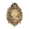 1X Vintage Cameo Victorian Style  Wedding Party Women Pendant Brooch Pin