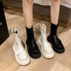 Fashion Lightweight Booties Plain Thick Platform British Style Ankle Boots for Women Designer Luxury Autumn Trend 2025 Woman Short Shoes