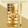New Model Golden Heart Simplicity High-end Electroplating Glass PhoneCase for Samsung Galaxy S26 S25 S24 S23 S22 FE,Ultra,Plus