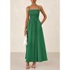 Damen Dünner Schultergurt Plissee Weste Trägerkleid mit Tasche