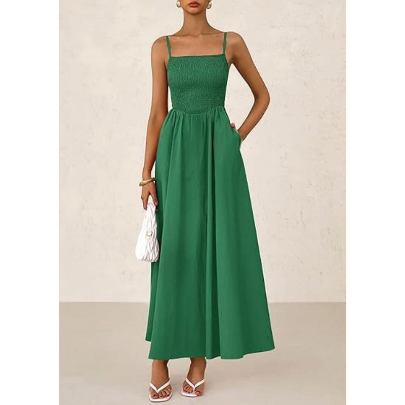 Damen Dünner Schultergurt Plissee Weste Trägerkleid mit Tasche