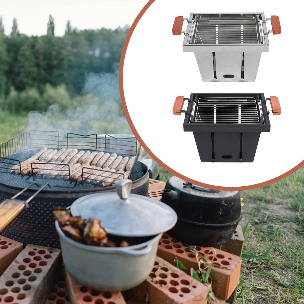 Folding Grill Camping Barbecue Grill Portable Sturdy Barbecue Rack for Lakeside