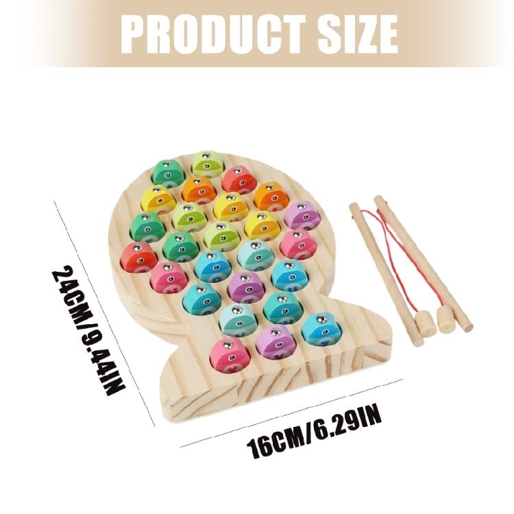 Natural Wood Fishing Set Educational Toy Enhances Cognitive Skills Through Interactive Play