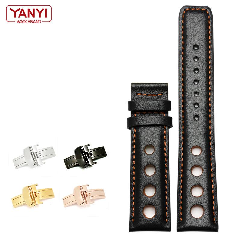 

Браслет із натуральної шкіри для tissot Sports Racing Series PRS516 T91 1853 Верхній шар натуральної шкіри Ремінець для годинника 20 мм для ремінця для годинника Шопена rose buckle