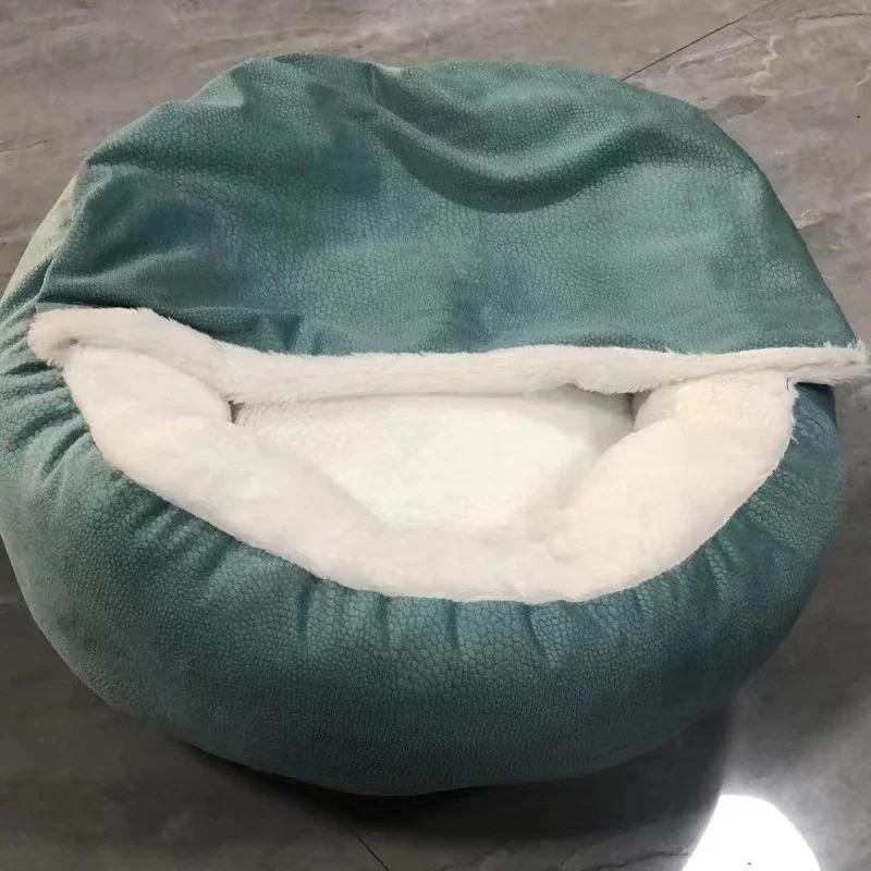 

Ортопедическая кровать для собак, которую можно стирать в стиральной машине, с капюшоном, одеялом, зимним, теплым, водонепроницаемым, устойчивым к грязи, домиком для кошек и щенков, лежанкой для собак L 68x68x20cm