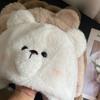 Cute Bear Pattern Women Plush Ear Protection Cap with Ties Lei Feng Hat  Winter Outdoor