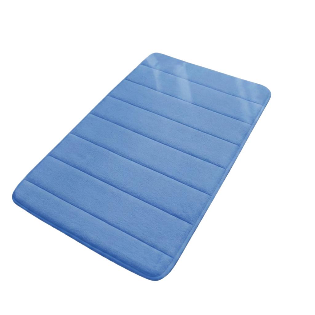 Absorbent Non Slip Bathroom Rug Coral Fleece Bath Mat Soft Comfortable Water Resistant Floor Mat for Shower Tub 40x60cm