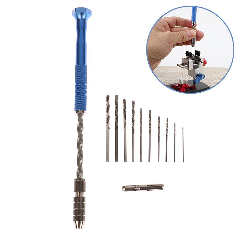 Blaues Verlängertes Halbautomatisches 0,8-3Mm Handbohrerset Handbohrer Bits Set Bohrwerkzeug Handwerkzeuge Für Heimwerkerhandwerk Machen