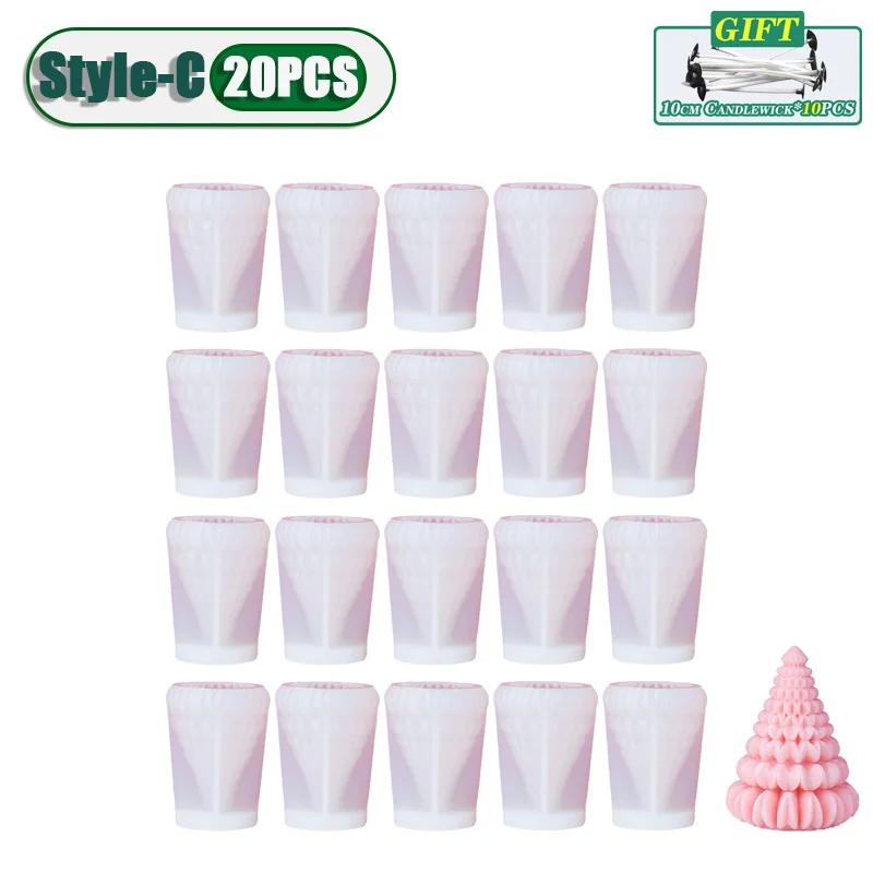 1-20PCS Christmas Tree Silicone Candle Mold Diy Plaster Aromatherapy Candle Mold Handmade Soap Mold Christmas Decoration