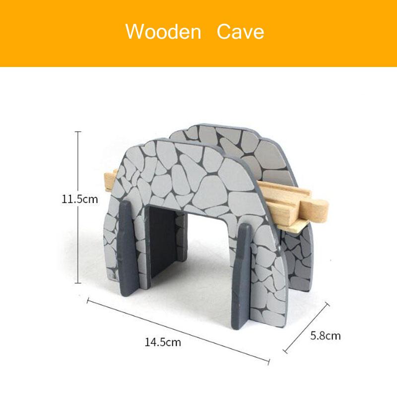 Pont de Piste de Train en Bois & Pièces de Course Accessoires de Chemin de Fer Jouets Éducatifs de Construction pour Enfants