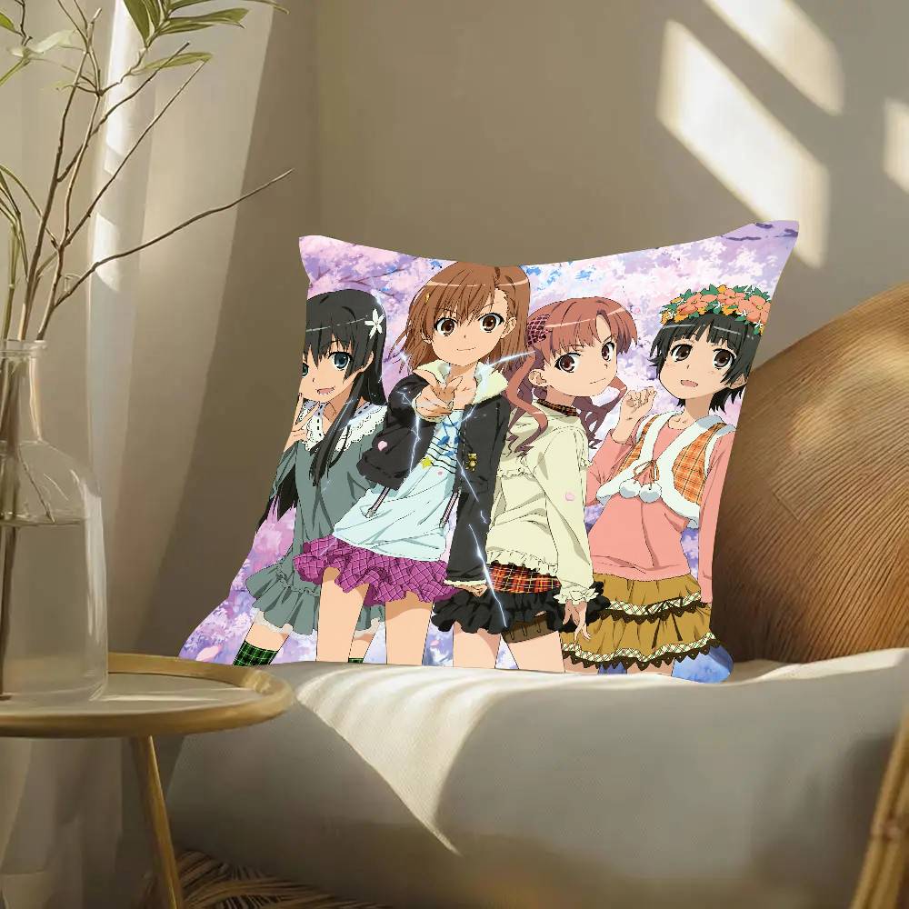 A Certain Scientific R-Railgun Anime Pillow Case Fashion Square Pillowcase Bedroom Sofa Room Ins Decoration Leisure