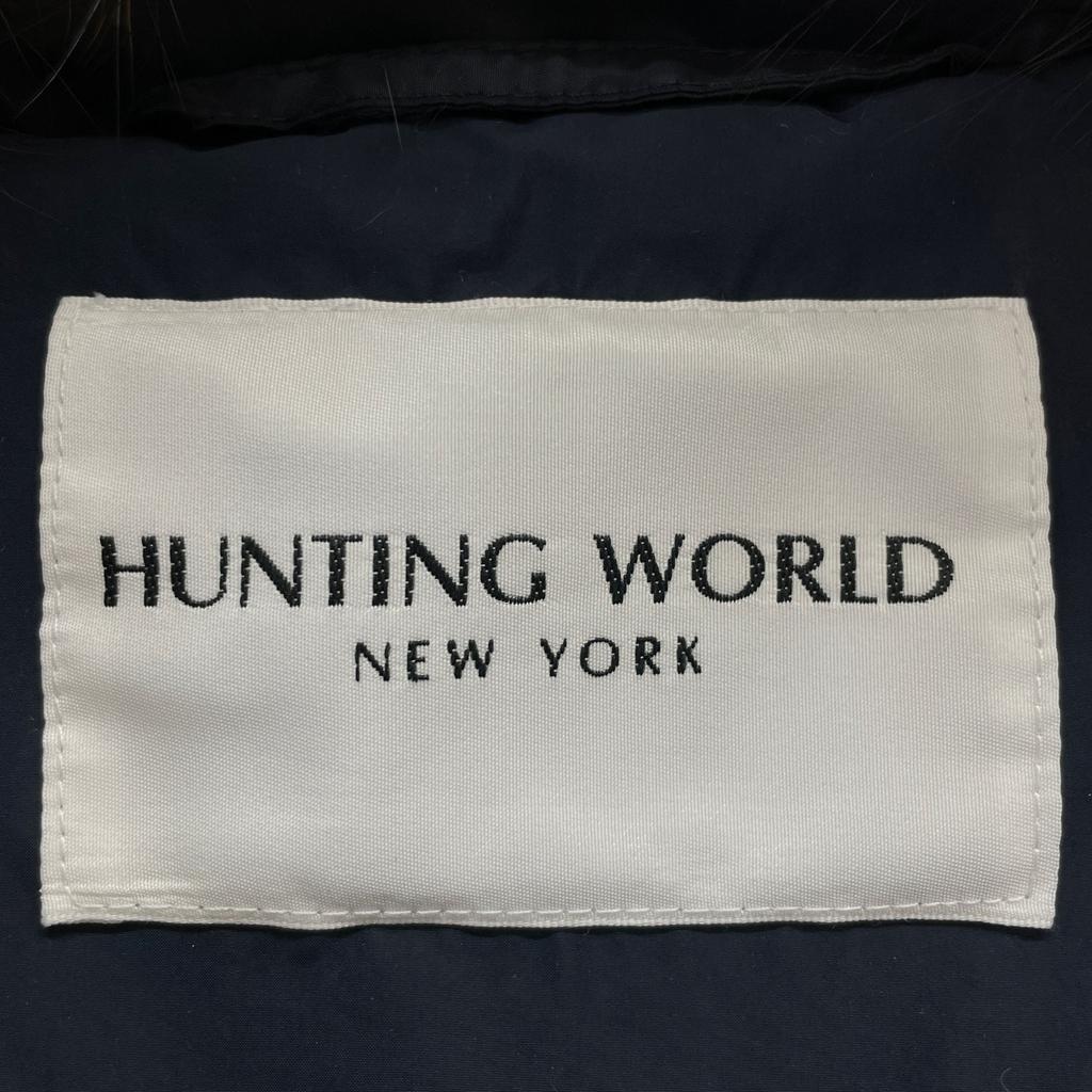 HUNTING WORLD 72JK62 Navy Fur Hooded Down Coat coat 44 NavyUsed