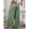Women's Fashion Casual Solid Color Print High Waist Trousers Pants & Capris