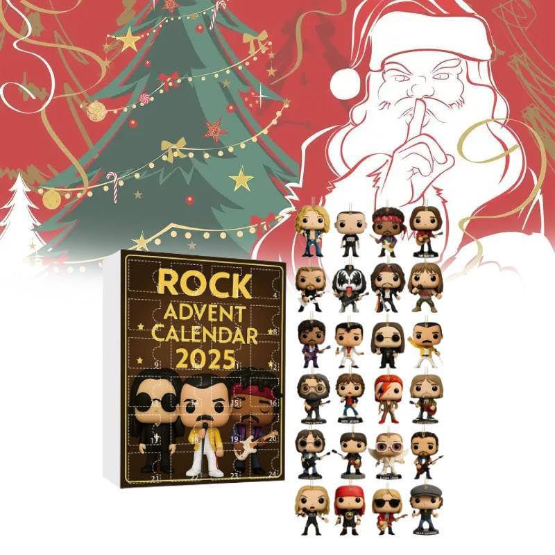 Rocková kapela Vánoční adventní kalendář s akrylovými figurkami pro sváteční výzdobu a obdarování