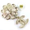 Excellent CHANEL Pierce COCO Mark Flower Rhinestone Faux Pearl Swing A22K Used