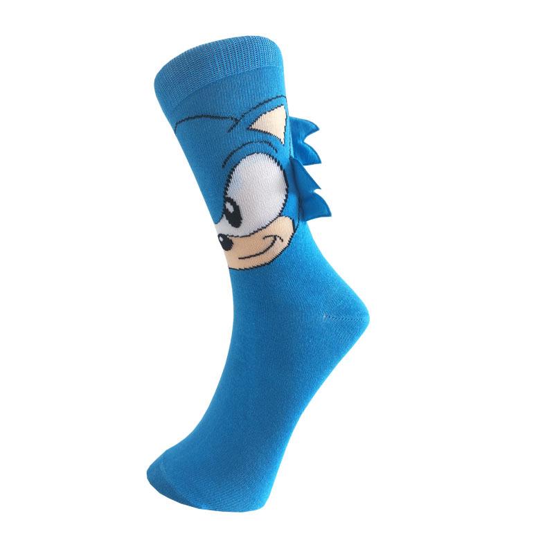Calzini da uomo a metà polpaccio personalizzati: Corno di Unicorno & Cartoni Animati di Sonic the Hedgehog